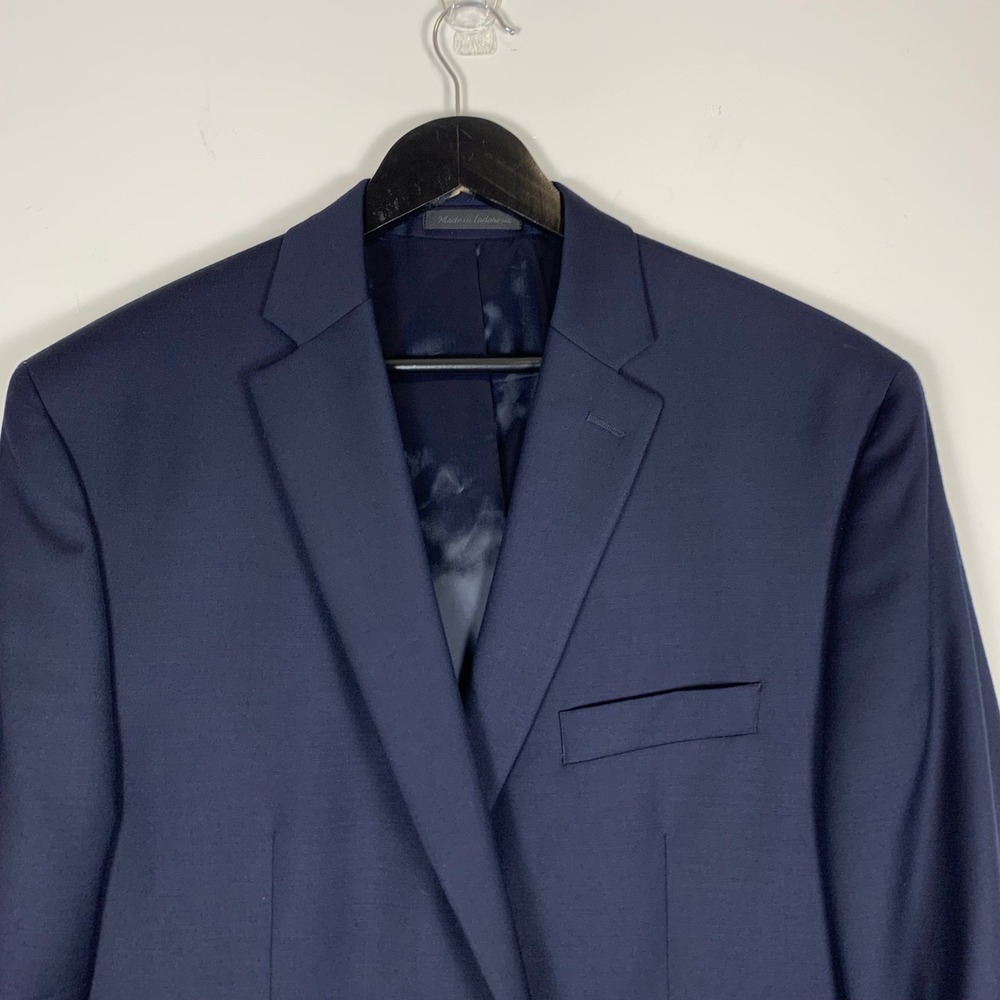 Lauren Ralph Lauren Blazer Mens 44L Navy Blue Gold Crest Button Wool Jacket - Picture 2 of 13